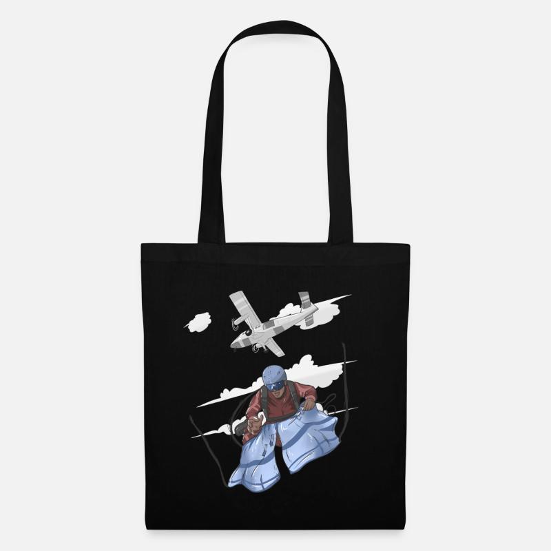 Aerial Skydive Pilot Illustration - Tote Bag - black