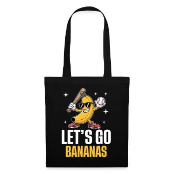 Bananen Baseball T-Shirt – Lustiges Bananen Shirt - Stoffbeutel - Schwarz - Vorne