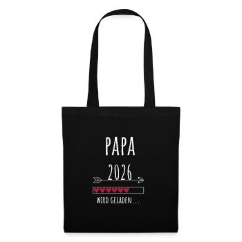 Werdender Papa 2026 Geschenk Schwangerschaft - Stoffbeutel - Schwarz - Vorne