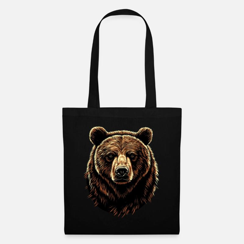 Braunbär Grizzly Bär Bärenbrüder Wald Wilde Bären - Stoffbeutel - Schwarz