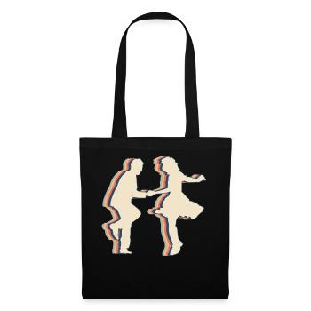 Swing Danse Flotteur Natation Rétro Line Art - Sac en tissu - noir - Devant