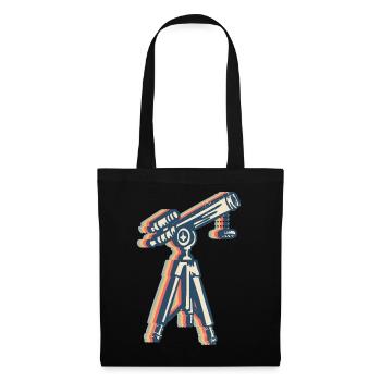 télescope astronomie système solaire astronomes rétro - Sac en tissu - noir - Devant