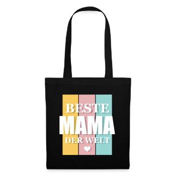 Beste Mama Der Welt - Stoffbeutel - Schwarz - Vorne