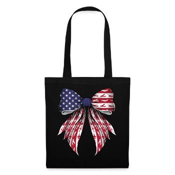 Coquette proue avion pilote aviation drapeau américain - Sac en tissu - noir - Devant