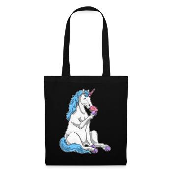 Einhorn Donut - Stoffbeutel - Schwarz - Vorne