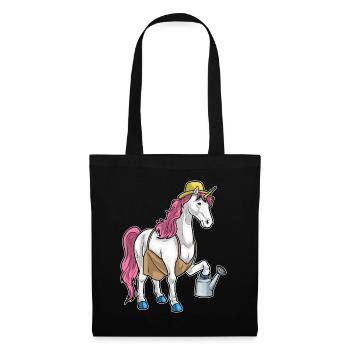 Licorne jardinier arrosoir pot de jardin - Sac en tissu - noir - Devant