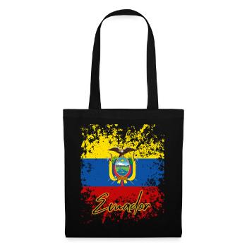Ecuadorianischer Stolz, Flagge von Ecuador - Stoffbeutel - Schwarz - Vorne
