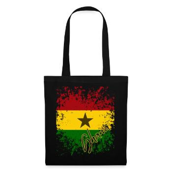 Ich liebe Ghana, ghanaischen Stolz - Stoffbeutel - Schwarz - Vorne