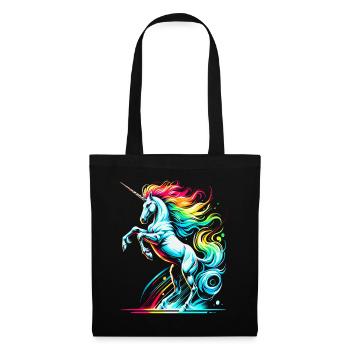 Vibrant néon licorne tolérance illustration - Sac en tissu - noir - Devant