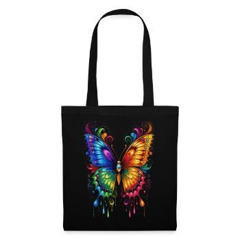 ailes de papillon papillons colorés - Sac en tissu - noir - Devant