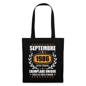 September 1986 Unique copy - September 1986 - Tote Bag - black - Front