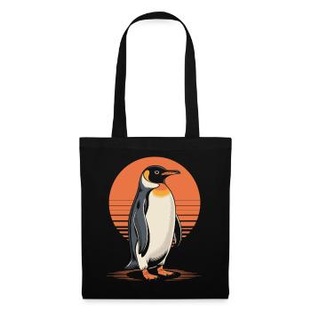 Élégant coucher de soleil sur les pingouins - Sac en tissu - noir - Devant
