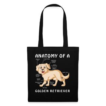 Anatomie eines Golden Retriever Illustration - Stoffbeutel - Schwarz - Vorne