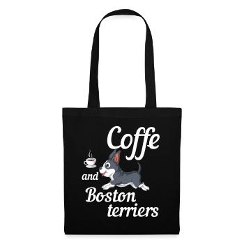 Coffee and Boston Terriers Fun Design - Tote Bag - black - Front