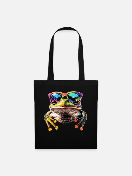 Grenouille Petit Crapaud Grenouille Grenouille Prince Grenouilles - Sac en tissu - noir