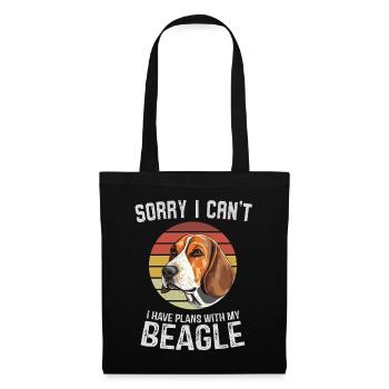 Sorry I Can't Beagle T-Shirt Design - Tote Bag - black - Front