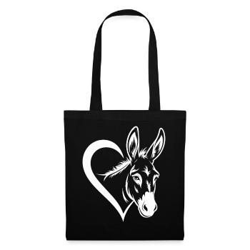 Heart and Donkey - Tote Bag - black - Front