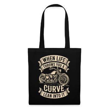 When Life Throws You a Curve – Biker Design - Tote Bag - black - Front