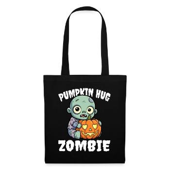 PUMPKIN HUG ZOMBIE - ZOMBIE HALLOWEEN - Tote Bag - black - Front