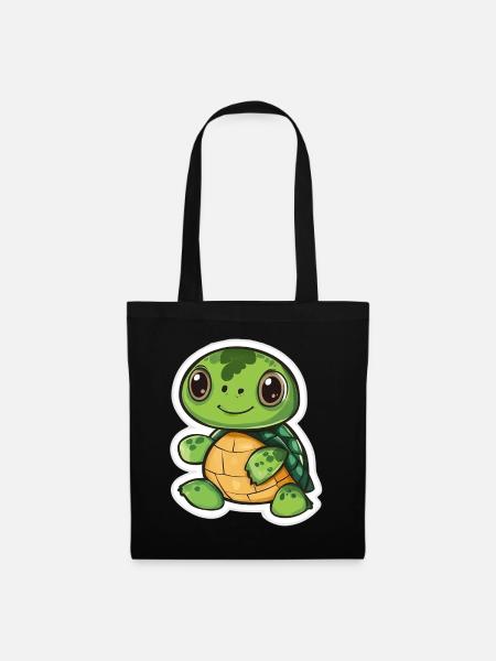 Schildkröte - Stoffbeutel - Schwarz