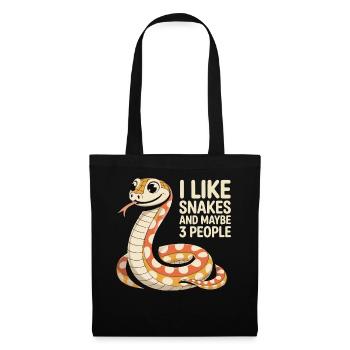 I Like Snakes – Funny Snake Motif - Tote Bag - black - Front