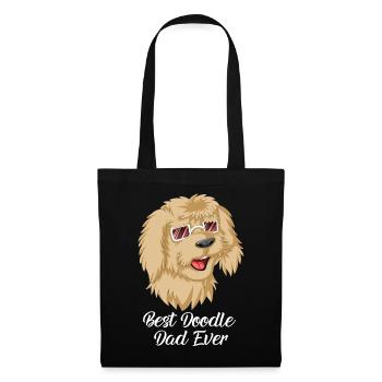 Golden Doodle Papa Hund mit Sonnenbrille - Stoffbeutel - Schwarz - Vorne