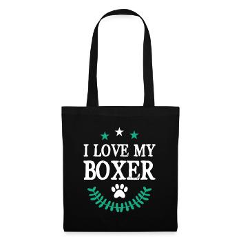 I love my Boxer - Stoffbeutel - Schwarz - Vorne