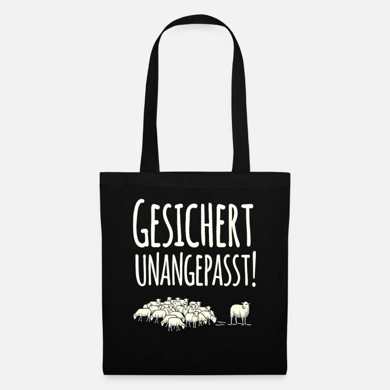 Gesichert Unangepasst Schaaf Herde - Stoffbeutel - Schwarz