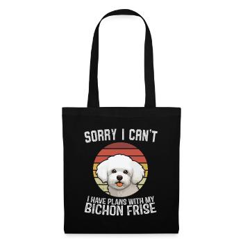 Désolé, je ne peux pas Bichon frisé Chemise - Sac en tissu - noir - Devant