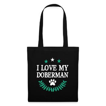 J’adore mon Doberman - Sac en tissu - noir - Devant