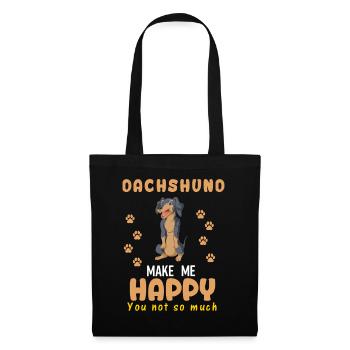 teckel mignon Make Me Happy Citation Design - Sac en tissu - noir - Devant