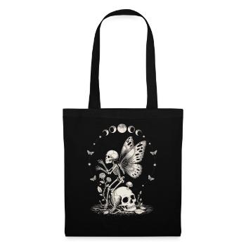 Fée squelette gothique avec phases de lune - Sac en tissu - noir - Devant