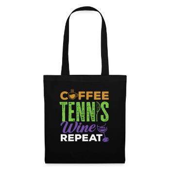 Tennis Coffee Wine Replay Tennis Player - Tote Bag - black - Front