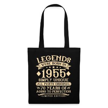 70e anniversaire de naissance : 1955 - 70 ans - Sac en tissu - noir - Devant