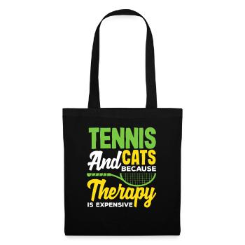 Tennis et chats pour les joueurs - Sac en tissu - noir - Devant