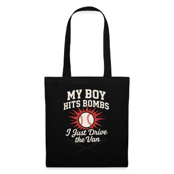 Boy Mom Baseball Proter Sohn Homerun Travel Team - Stoffbeutel - Schwarz - Vorne