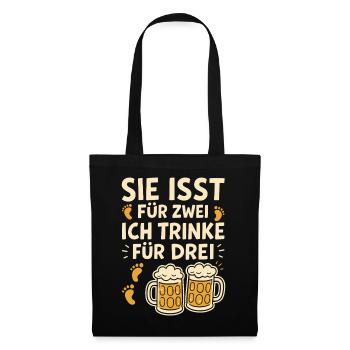 Soon to be a dad SHE EATS FOR TWO I DRINK FOR THREE - Tote Bag - black - Front