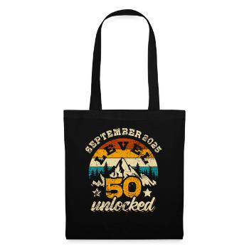 Septembre 2025, niveau 50 débloqué, 50e anniversaire - Sac en tissu - noir - Devant