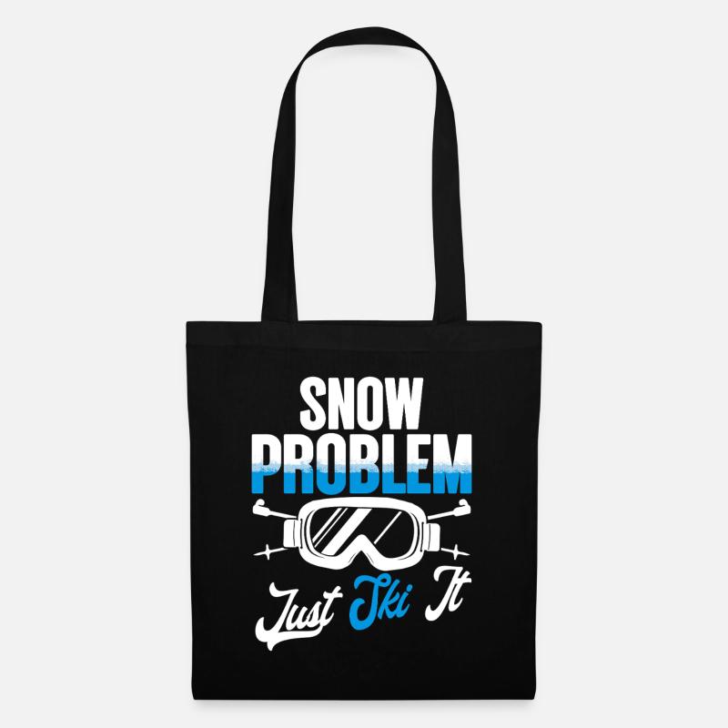 Ski Skifahrer Wintersport Snow problem - Stoffbeutel - Schwarz