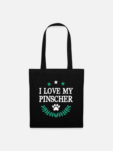 I Love my Pinscher - Stoffbeutel - Schwarz