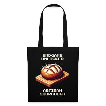 Endgame freigeschaltet | Sauerteig Handwerk - Stoffbeutel - Schwarz - Vorne