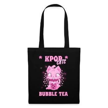 K-Pop Chaton au Bubble Tea Corée du Sud Séoul - Sac en tissu - noir - Devant
