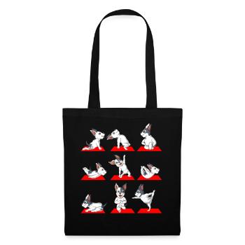 Mignon bouledogue français yoga poses drôle chien amoureux des - Sac en tissu - noir - Devant
