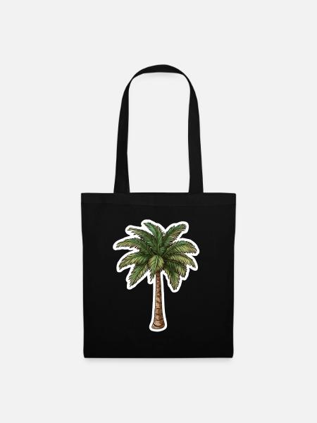 Palme - Stoffbeutel - Schwarz