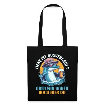 Malle L’AMOUR EST ÉPUISÉ BIÈRE TOUJOURS LÀ - Sac en tissu - noir - Devant