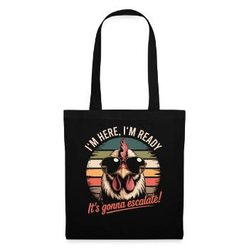 Im Here Ready It Escalates Eh Chicken Party Retro - Tote Bag - black - Front