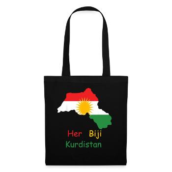 Kurdistan flag with Kurdish sun - Tote Bag - black - Front