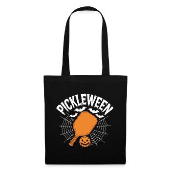 Pickleween Pickleball Lustig Halloween - Stoffbeutel - Schwarz - Vorne