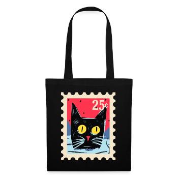 Chat astucieux comme un tampon - Sac en tissu - noir - Devant