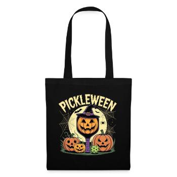 Kürbis Pickleween Pickleball Spieler Halloween - Stoffbeutel - Schwarz - Vorne